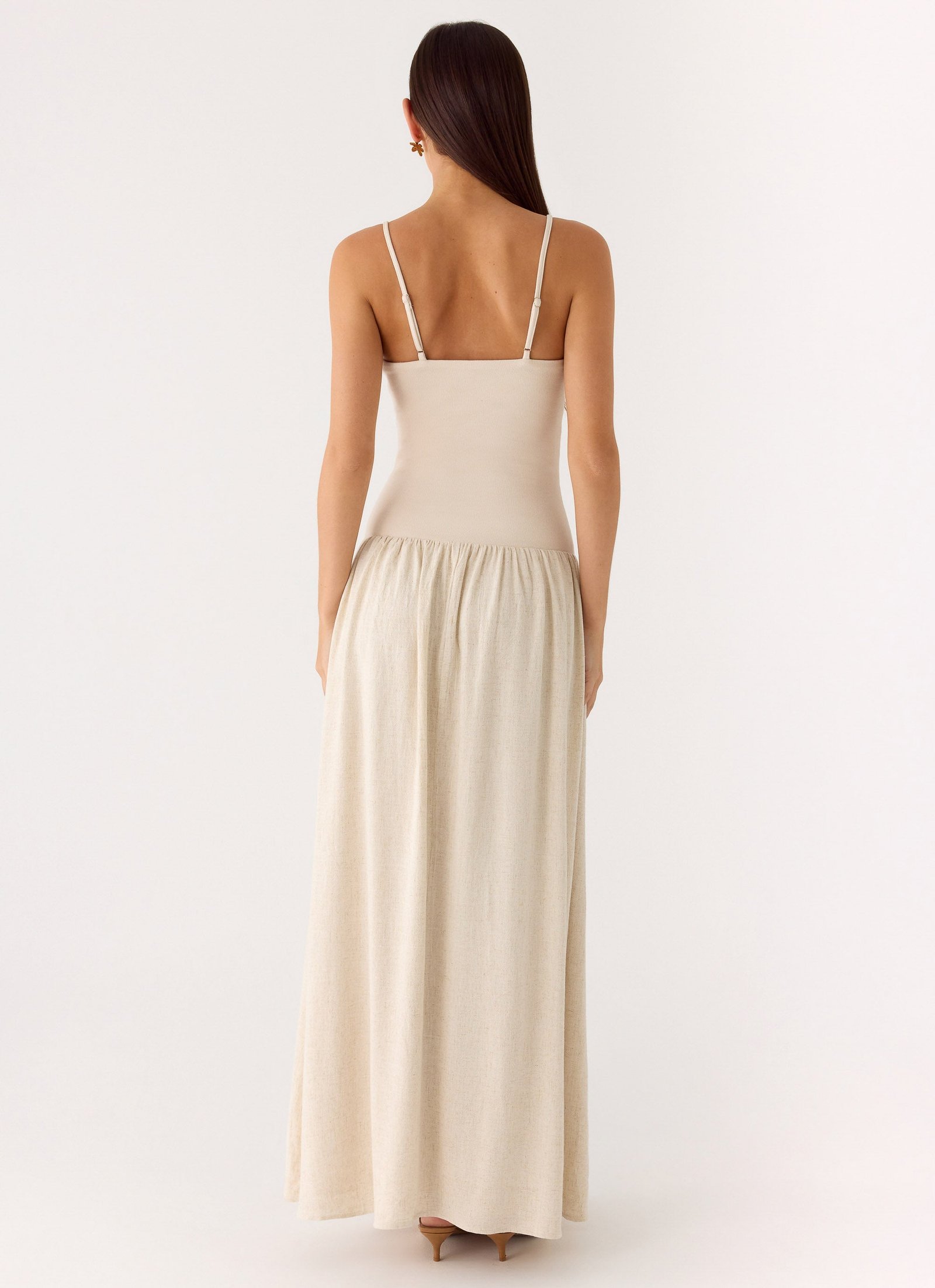 Ali Linen Maxi Dress - Oatmeal - Image 3