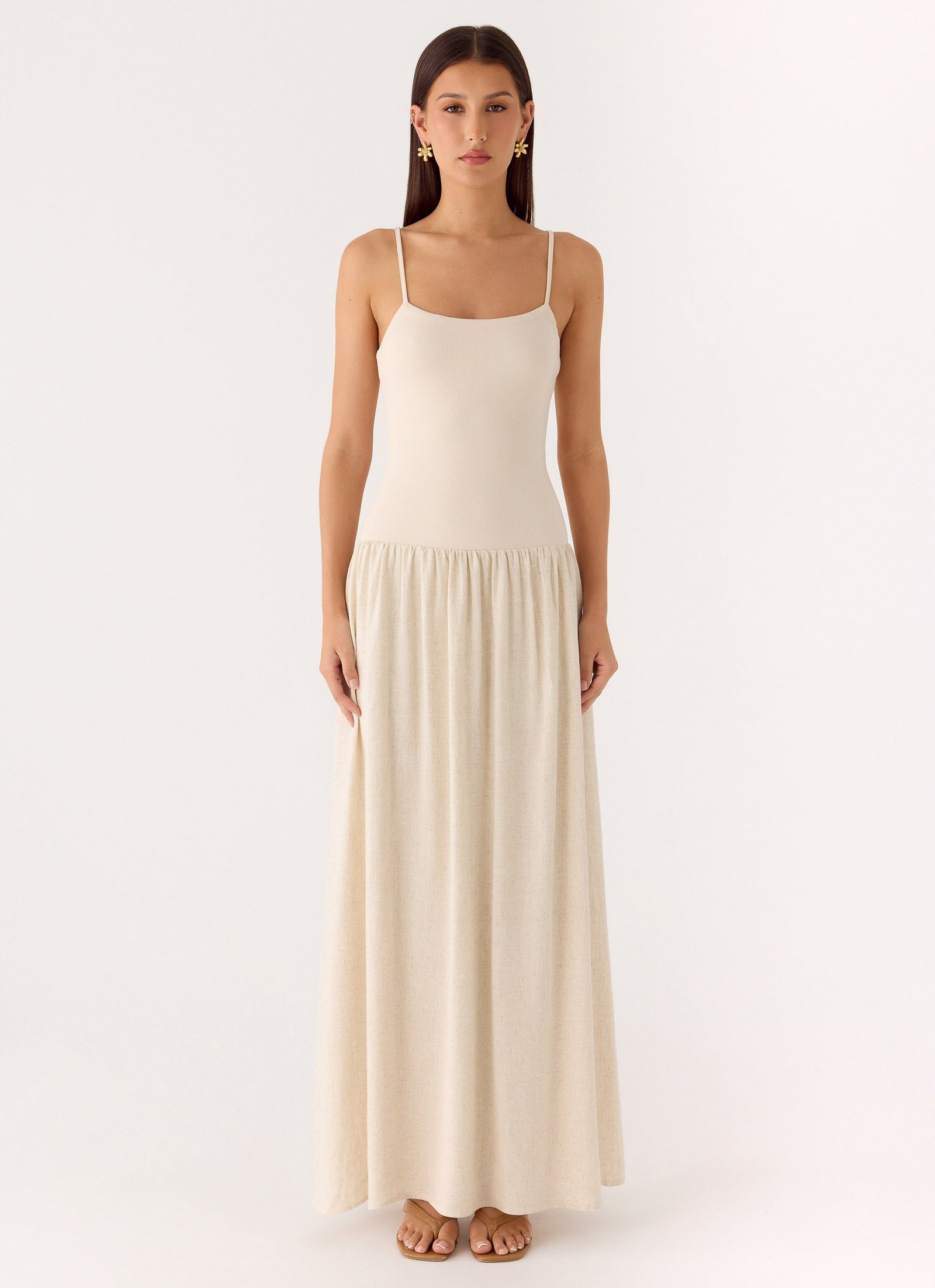 Ali Linen Maxi Dress - Oatmeal - Image 2