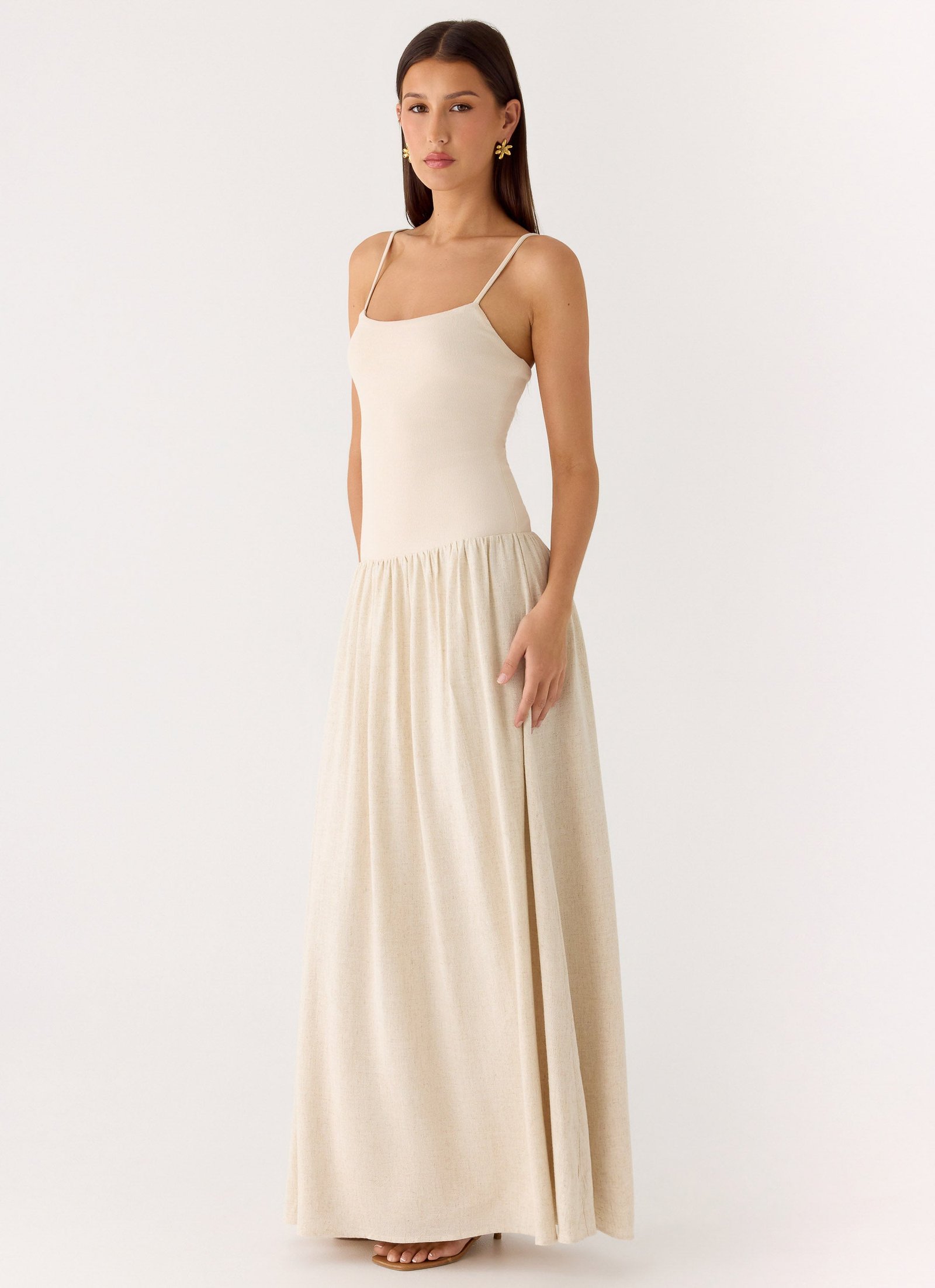 Ali Linen Maxi Dress - Oatmeal - Image 4