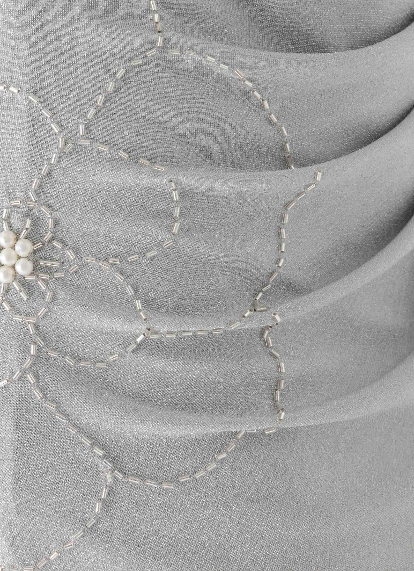 Atenea Cowl Mini Dress - Silver - Image 6