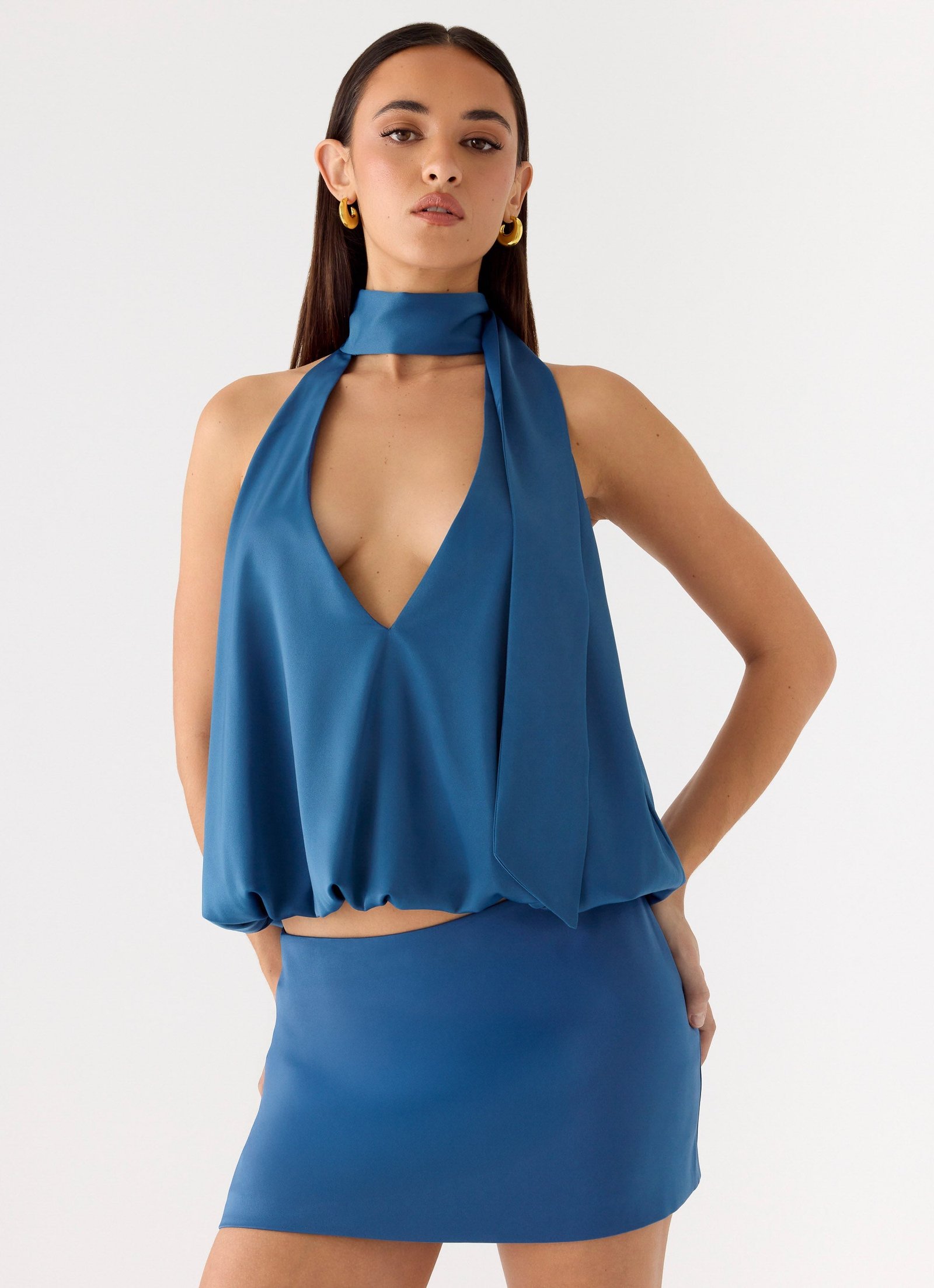 Do It Again Mini Skirt - Washed Navy - Image 6