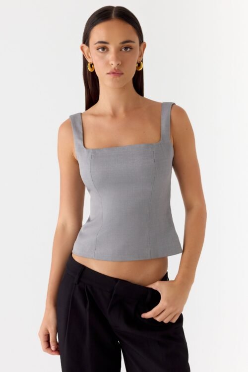 False Start Top - Smoke Grey