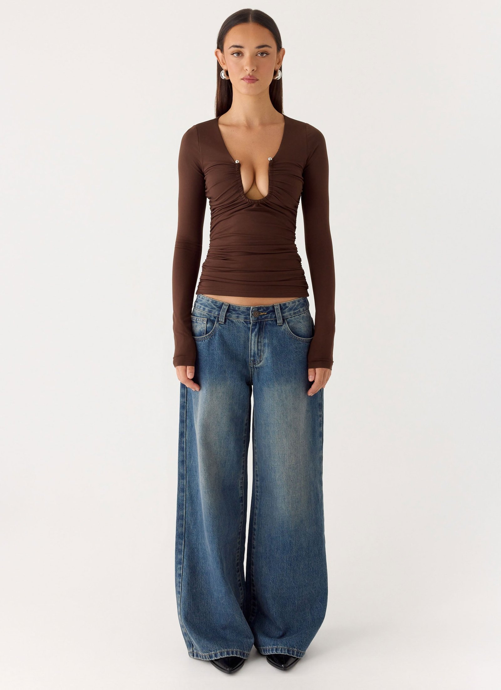 Francis Long Sleeve Top - Chocolate - Image 4