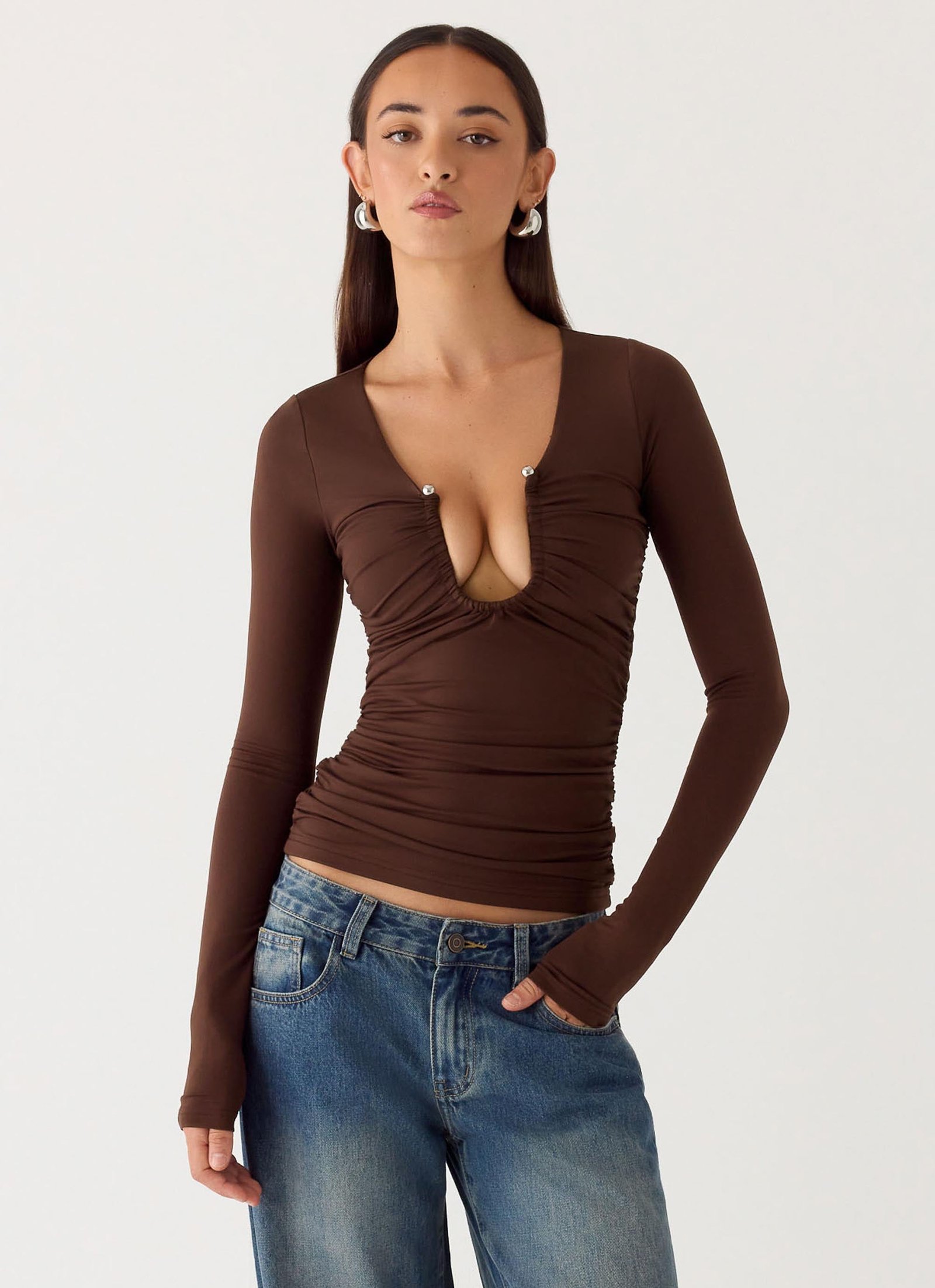 Francis Long Sleeve Top - Chocolate