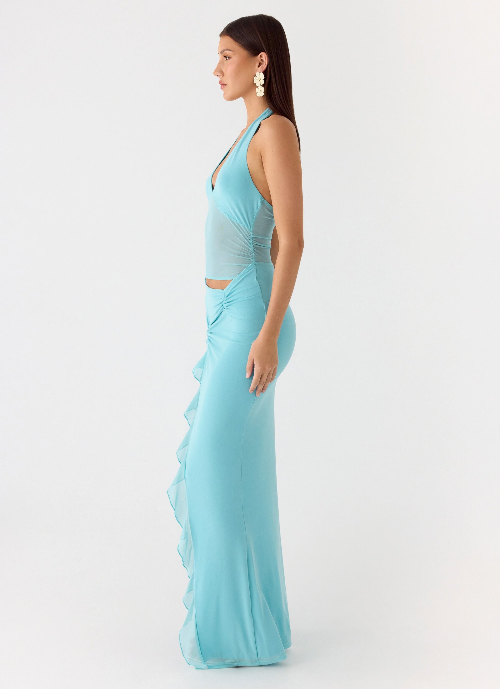 Last Sequence Maxi Dress - Aqua Blue - Image 2