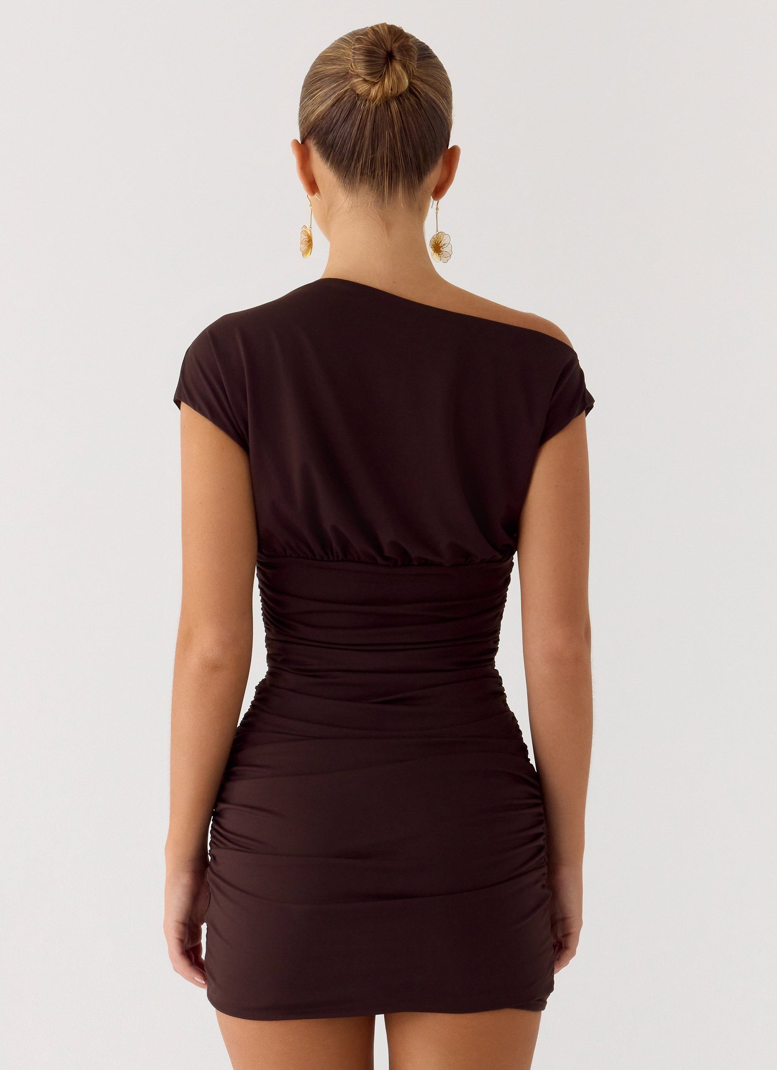Liana Mini Dress - Chocolate - Image 4