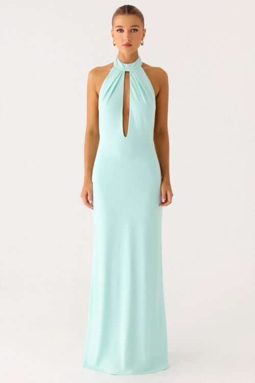 Mougleta Backless Maxi Dress - Aqua