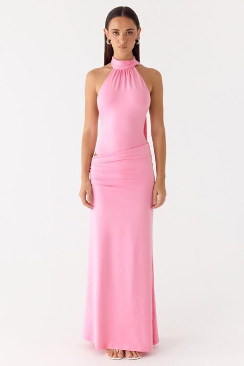 On My Way Bodysuit Maxi Dress - Pink