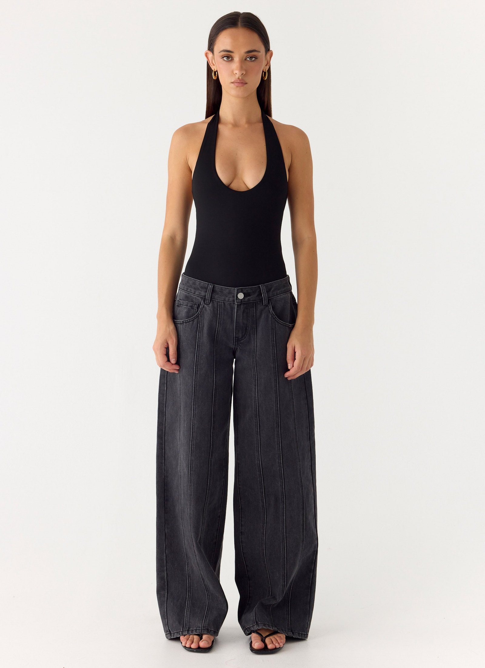 Set The Scene Halter Bodysuit - Black - Image 3